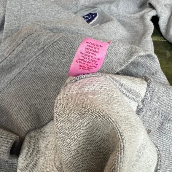 PINK Victoria's Secret Sweatshirt Kangaroo Pockets Gray Size L - Picture 5 of 9